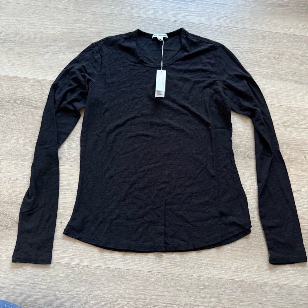 James Perse Classic Black Long Sleeve Tee - BUNDLE of 2
